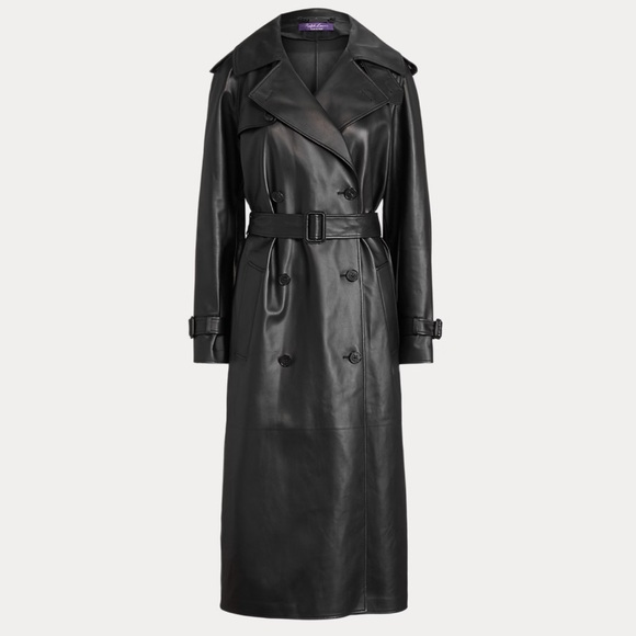 Ralph Lauren Purple Label Leather Trench Coat - Picture 5 of 9